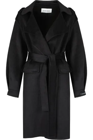 Silvian Heach Mantels, Dames, Zwart, M, Wol, Klassieke Trenchcoat