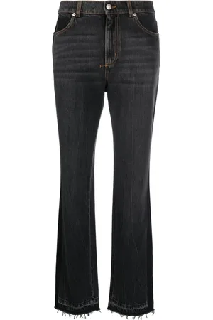 Alexander McQueen Jeans, Dames, Zwart, W25, Katoen, Zwarte Straight Jeans voor Vrouwen