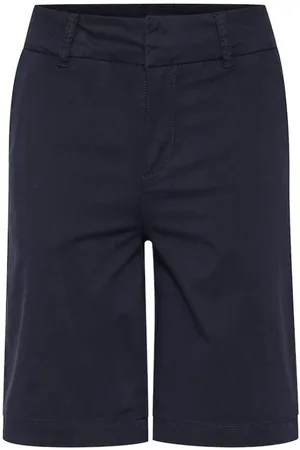 Part Two Korte broeken, Dames, Blauw, S, Katoen, Casual katoenmix shorts