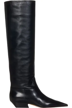 Khaite Schoenen, Dames, Zwart, 37 EU, Leer, Zwarte Hoge Laarzen van Kalfsleer