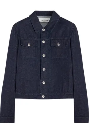 Lanvin Jassen, Heren, Blauw, L, Denim, Sci-Fi Print Denim Jas