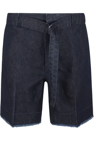 Lanvin Korte broeken, Heren, Blauw, W30, Denim, Raw Edges Denim Shorts