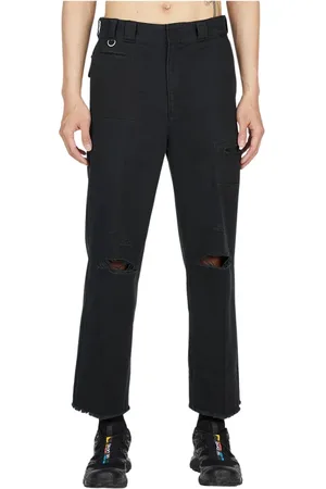 UNDERCOVER Broeken, Heren, Zwart, L, Katoen, Versleten katoenen broek