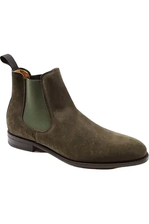 Berwick Schoenen, Heren, Groen, 44 1/2 EU, Suède, Groene Suède Elastische Laars met Beschermende Rubberen Zool