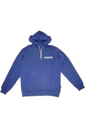Napapijri Sweatshirts & Hoodies, Heren, Blauw, M, Katoen, Katoenmix Losvallende Hoodie