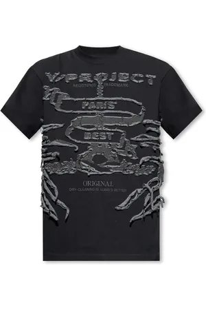 Y / PROJECT Tops, Heren, Zwart, S, Katoen, T-shirt met logo