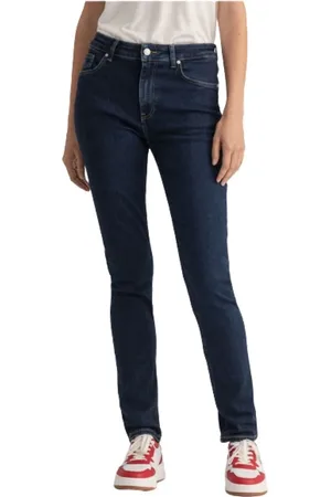 GANT Jeans, Dames, Blauw, W29, Katoen, Stretch Slim Fit Jean Farla