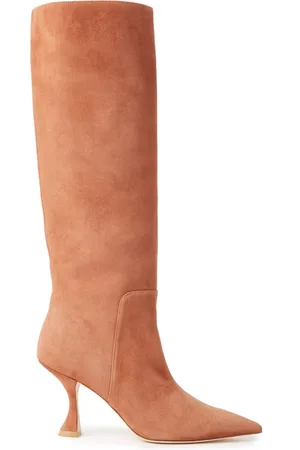 Stuart Weitzman Schoenen, Dames, Bruin, 40 1/2 EU, Leer, Xcurve 85 Slouch Laarzen