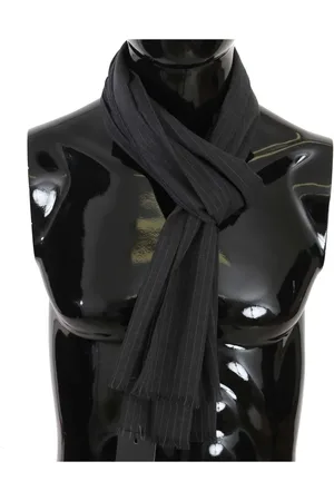 Dolce & Gabbana Accessoires, Heren, Zwart, ONE Size, Wol, Gestreepte Wollen Sjaal - Blijf Warm en Stijlvol