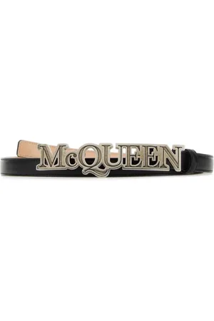Alexander McQueen Accessoires, Heren, Zwart, 90 CM, Zwarte leren Riem - Hoogte: 2 cm