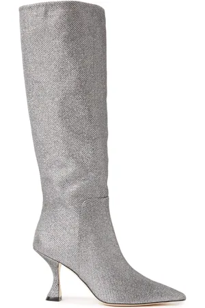 Stuart Weitzman Schoenen, Dames, Grijs, 39 EU, Xcurve 85 Slouch Laarzen