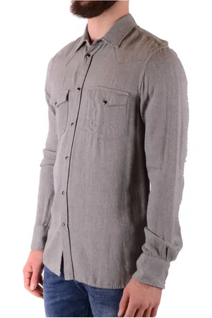 Dondup Overhemden, Heren, Grijs, S, Casual Overhemd