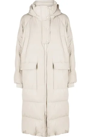Brunello Cucinelli Mantels, Dames, , S, Katoen, Elegante Lange Pufferjas