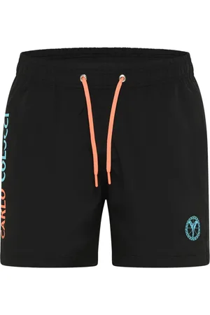 Carlo Colucci Badkleding, Heren, Zwart, L, Polyester, Effen Zwembroek De Creszenzo