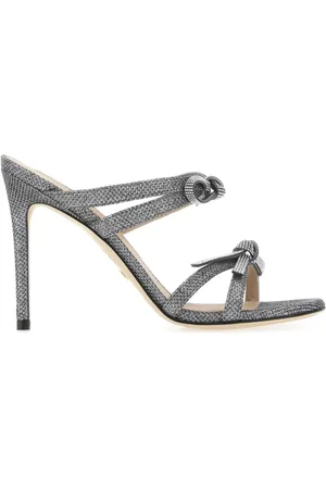 Stuart Weitzman Schoenen, Dames, Grijs, 38 EU, Leer, Speelse Multicolor Bow Hakken Muiltjes