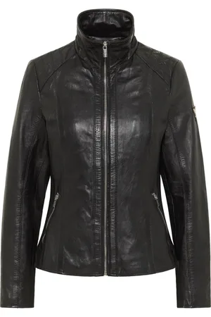 Carlo Colucci Jassen, Dames, Zwart, M, Raven Raven Leren Jas - Uniek Ontwerp