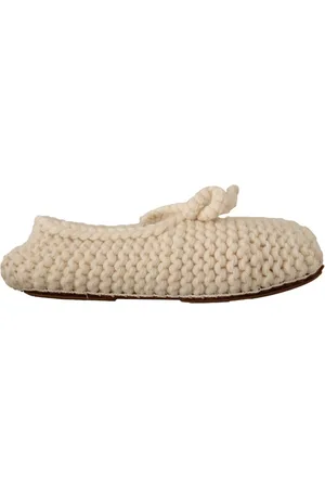 Dolce & Gabbana Schoenen, Dames, Wit, 40 EU, Wol, Elegante Wool Knit Ballerina`s