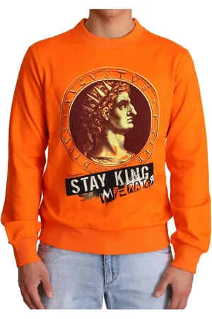 Dolce & Gabbana Sweatshirts & Hoodies, Heren, Oranje, S, Katoen, Oranje King Ceasar Katoenen Trui