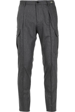 TAGLIATORE Broeken, Heren, Grijs, M, Wol, Slim-fit wollen broek