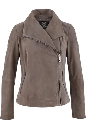 Carlo Colucci Jassen, Dames, Bruin, M, Chiffon, Zacht fluwelen leren jas