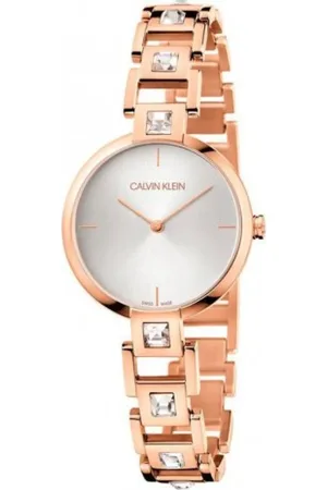 Calvin Klein Accessoires, Dames, Bruin, ONE Size, Mesmerise Quartz Horloge met Roestvrijstalen Band
