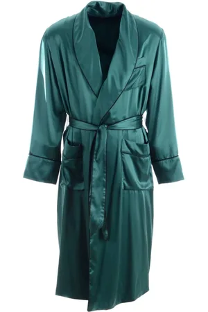 Dolce & Gabbana Nachtkleding & Lounge, Heren, Groen, S, Luxe Zijden Badjas voor Heren