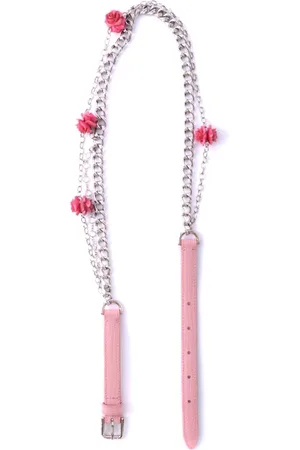 Dolce & Gabbana Accessoires, Dames, Roze, L, Leer, Dames Rozen Riem Ketting 1cm