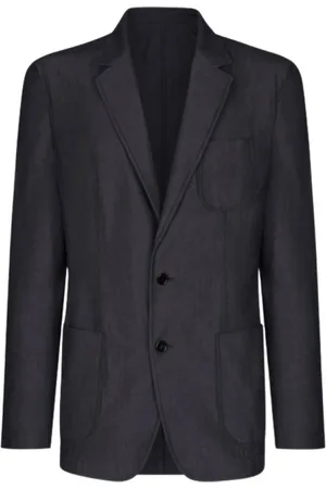 Dolce & Gabbana Jassen, Heren, Blauw, M, Wol, Stijlvolle Blauwe Patch-Zakken Blazer