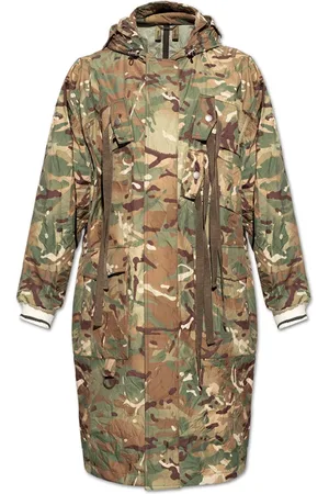 Dolce & Gabbana Mantels, Heren, Wit, S, Camo Hoodie Jas