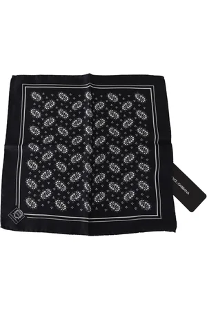 Dolce & Gabbana Accessoires, Heren, Zwart, ONE Size, Luxe Zijden Patroon Sjaal