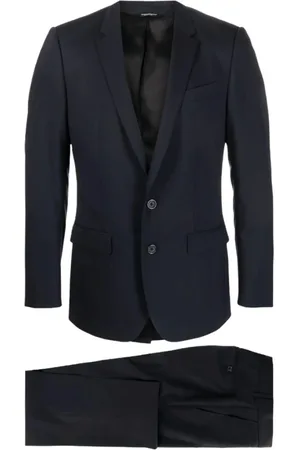 Dolce & Gabbana Pakken, Heren, Blauw, 2Xl, Wol, Marineblauw Slim Fit Wollen Pak
