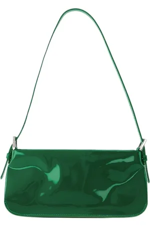 By Far Tassen, Dames, Groen, ONE Size, Leer, Groene Schoudertas van Patentleer