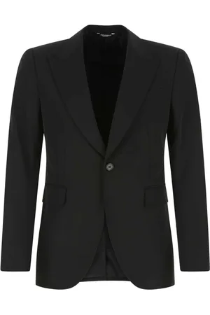 Dolce & Gabbana Pakken, Heren, Zwart, L, Polyester, Zwarte stretch polyester blazer