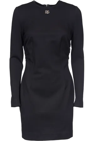 Dolce & Gabbana Kleedjes, Dames, Zwart, XS, Zwarte Pinafore Metalen Jurk