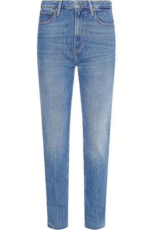 Tommy Hilfiger Jeans, Dames, Blauw, W32, Katoen, High-waisted Slim Fit Jeans