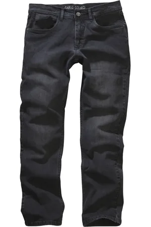 Carlo Colucci Jeans, Heren, Grijs, W40 L32, Katoen, Unieke Enrico Stretch Jeans
