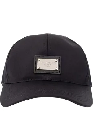 Dolce & Gabbana Accessoires, Heren, Zwart, 58 CM, Zwarte Baseballpet met Metalen Logo