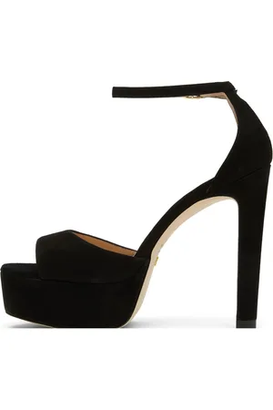 Stuart Weitzman Schoenen, Dames, Zwart, 40 EU, Suède, Disco Platform Sandaal