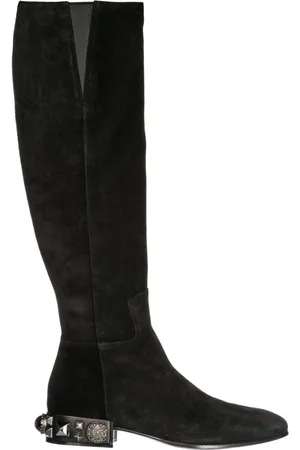 Dolce & Gabbana Schoenen, Dames, Zwart, 36 EU, Suède, Prachtige Over-de-Knie Laarzen voor Vrouwen