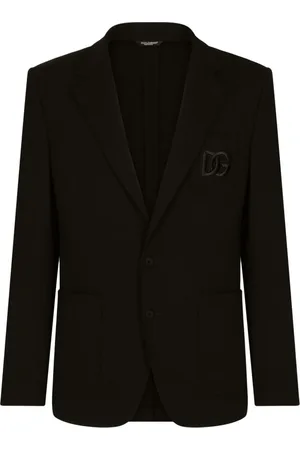 Dolce & Gabbana Jassen, Heren, Zwart, M, Luxe Zwart Jack met Geborduurd Logo