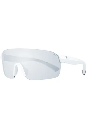 Fila Accessoires, Heren, Wit, ONE Size, Witte Heren Zonnebril met Spiegelende & Verloopglazen