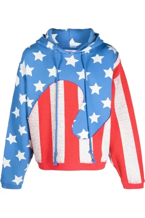 ERL Sweatshirts & Hoodies, Heren, Blauw, L, Katoen, Blauwe hoodie met printeffect