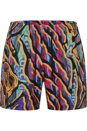 Carlo Colucci Badkleding, Heren, Veelkleurig, L, Polyester, Zwembroek met dierenprint breipatroon