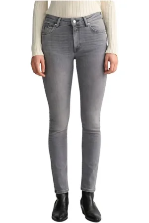 GANT Jeans, Dames, Grijs, W28, Katoen, Stretch Slim Fit Jean Farla