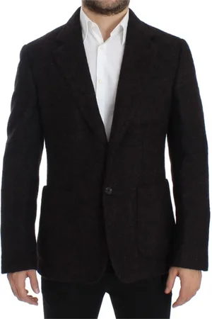Dolce & Gabbana Pakken, Heren, Zwart, M, Nylon, Bordeaux Alpaga Twee Knopen Blazer
