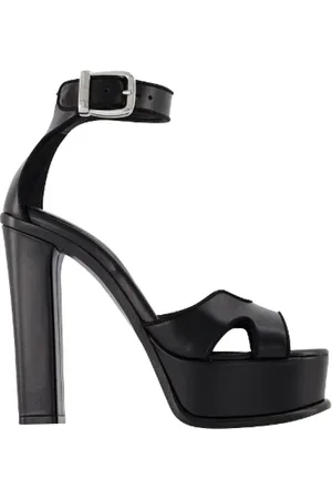Alexander McQueen Schoenen, Dames, Zwart, 39 EU, Leer, Multicolore Leren Hakken