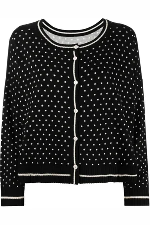 Twin-Set Truien, Dames, Zwart, M, Sterren Design Cardigan