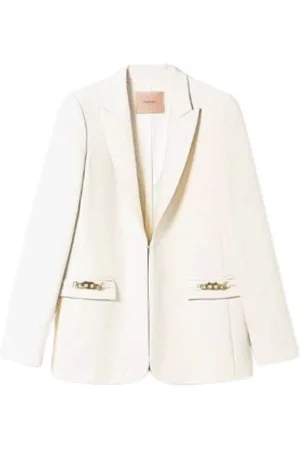 Twin-Set Jassen, Dames, , S, Polyester, Verfijnde Blazer met Kettingdetails