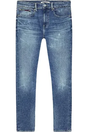 Tommy Hilfiger Jeans, Heren, Blauw, W30, Katoen, Slim Fit Jeans met Distressed Look