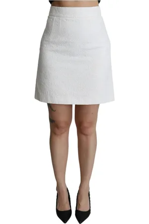 Dolce & Gabbana Rokken, Dames, Wit, M, Korte brokaatrok